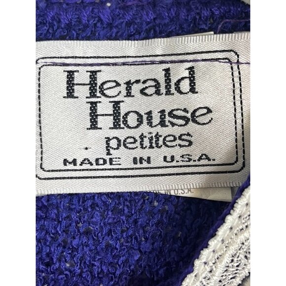 Retro Knit Sweater Chevron M Blue Floral Lace Chic Preppy Classic Neutral 80s - Picture 2 of 10